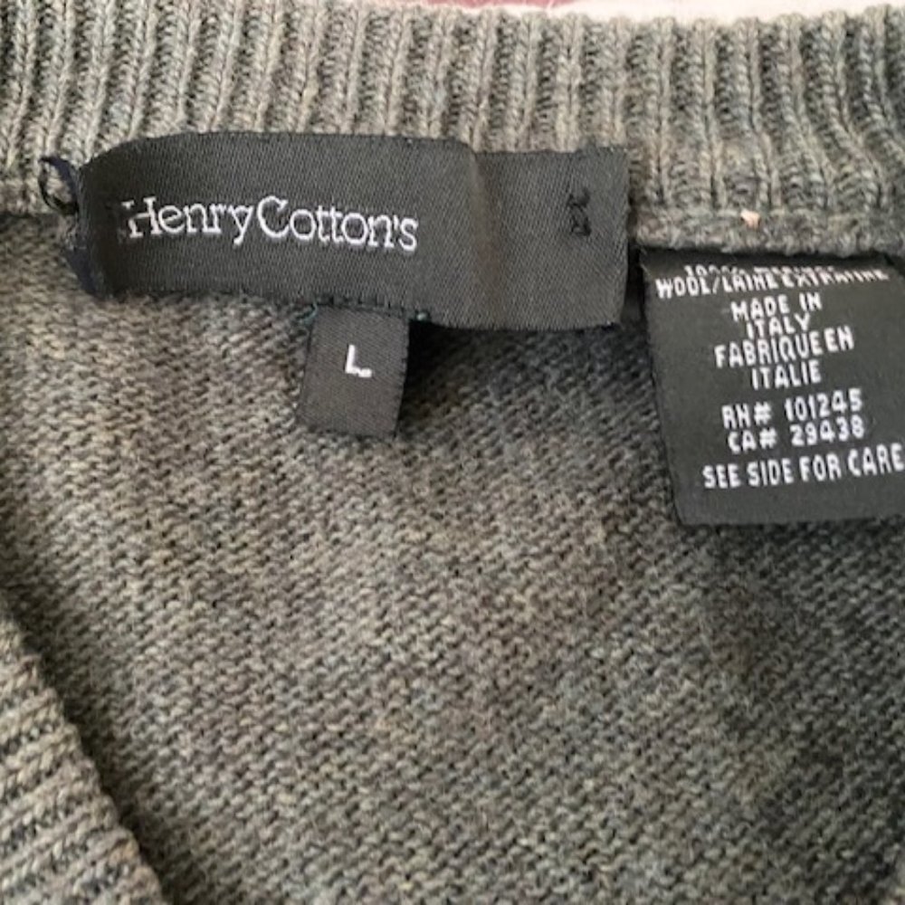 Henry Cotton's Wool Sweater, Made in Italy, size Large